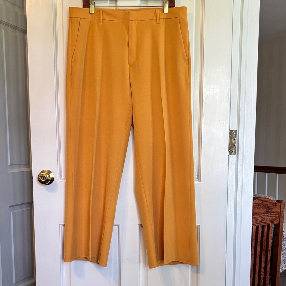 Banana Republic Wide-leg Dress Pants in Mustard Yellow